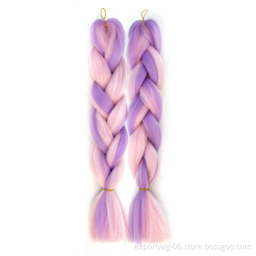 Jumbo Braiding hair Long Synthetic yaki Colorful ombre Braids Hair Crochet Braid Hair Extensions Red Yellow Blue Mix Color
